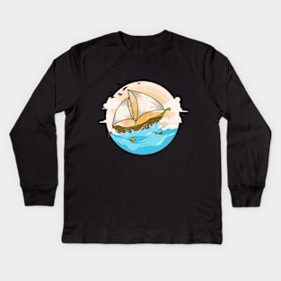 sailing ship Kids Long Sleeve T-Shirt